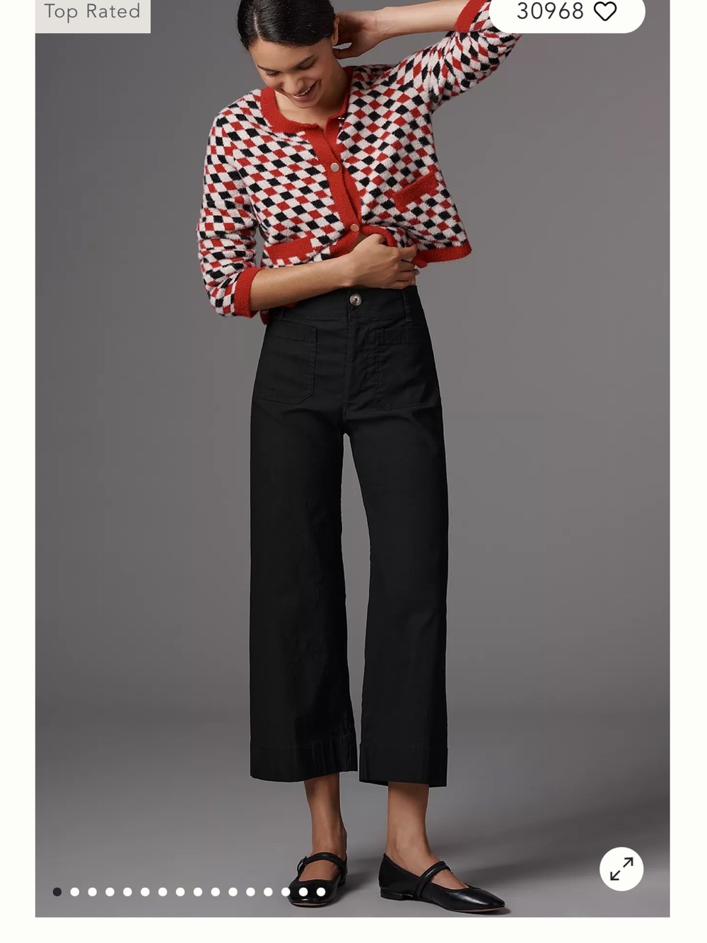 Anthropologie Maeve Collette wide leg cropped pant